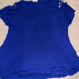 Stylish Royal Blue Women's Short Sleeve Top